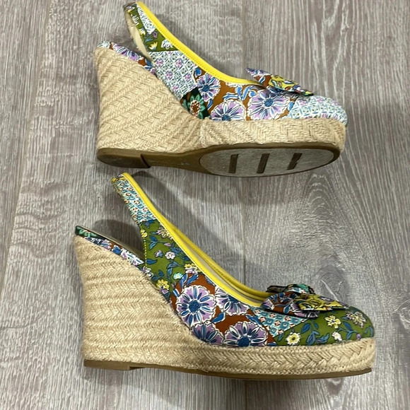 Xhilaration Espadrille Wedge Slingback Tiki Floral 8 - Picture 12 of 12